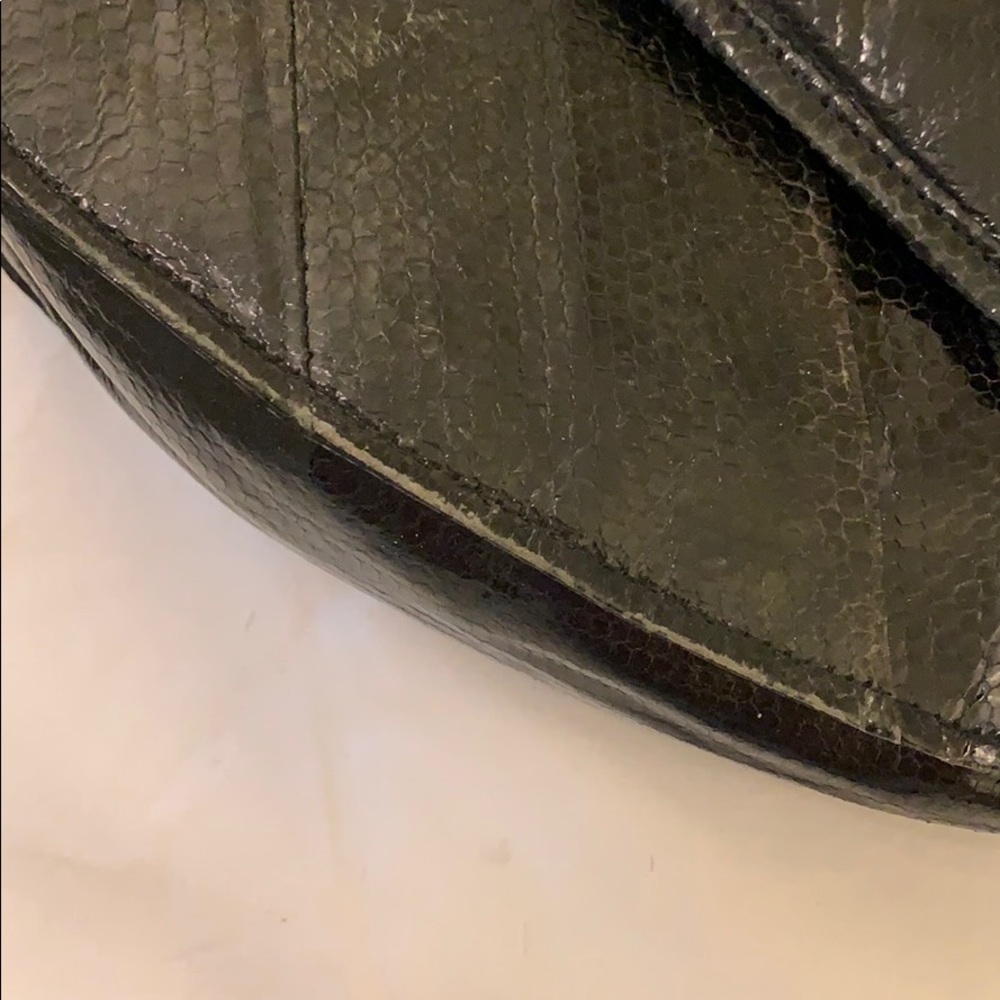 Vintage Black Python Clutch - image 5